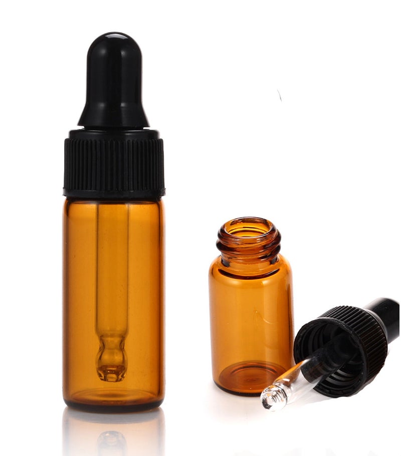 ELFENSTALL Simple-e 10pcs 5ml 1/6oz Amber Mini Glass Bottle Amber Sample Vial Small Essential Oil Bottle with Glass Eye Dropper + 1pc Glass Clean Cloth + 1pc 3ml dropper (10) - Image 3